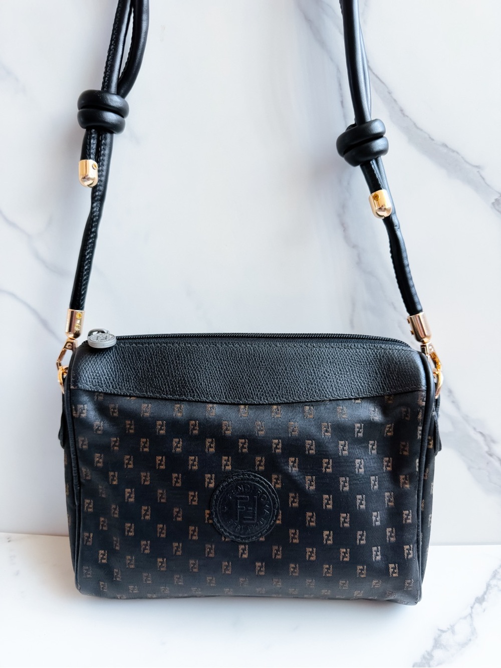 Vintage Fendi Black FF Zucchino on strap - Picture 12 of 14